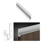 Profilo Maniglia Alluminio per Frontali Senza Maniglia mm.2500h d.19,8x50 Argento Anodizzato (E6/Ev1)