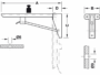 Reggimensola A Ribalta Portata 150 Kg/Coppia Acciaio Grigio (Axbxc): mm.680x82x178  Hafele - immagine 2