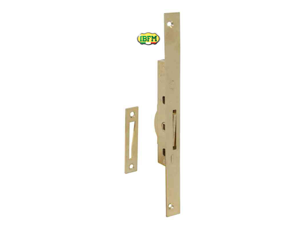 ibf169occ.png Cremonese Infilare 3chiusure Giro Completo 180°Placca mm.245x20x40h Ottonato | Ibfm - immagine 1