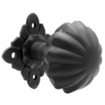 Pomolo Fisso 63 con Rosetta d.55x55 mm. in Ferro Nero Antico  Galbusera