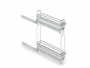 Cestello Estraibile 2 Ripiani Portabottiglie modello Deluxe Cromo Guide Laterali Sx Soft cm.15x50 | Inoxa