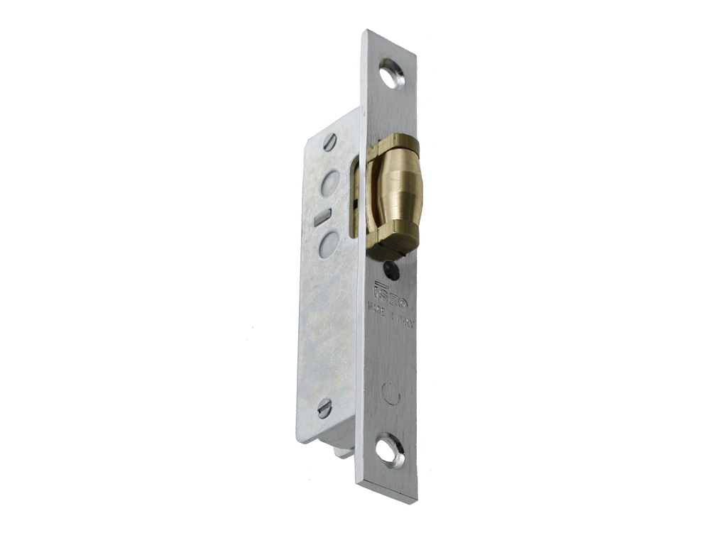 ise764001.png Serratura Infilare Scrocco Rullo Ottone Regolabile Cromato Frontale mm.16x120 | Iseo - immagine 1