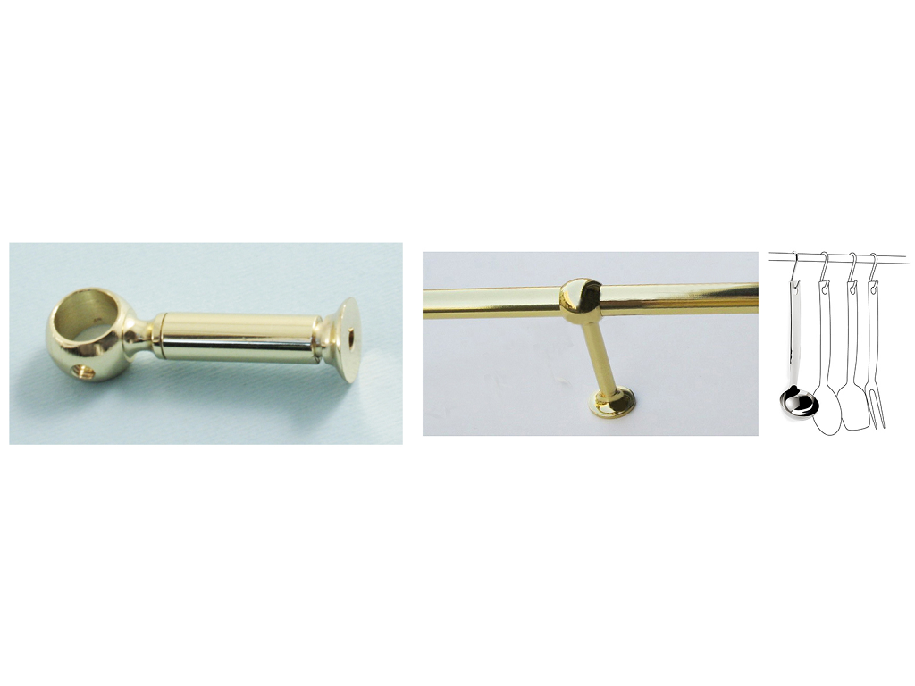 lap073mo45.png Mensola Luxury per Tubo Tondo d.10 Dorato cm.4,5 Laplast - immagine 1