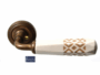 MANIGLIA INTARSIO ROSETTA d.50x10h FORO CHIAVE PORCELLANA VARIE FINITURE | CERAMICHE LIBERATI