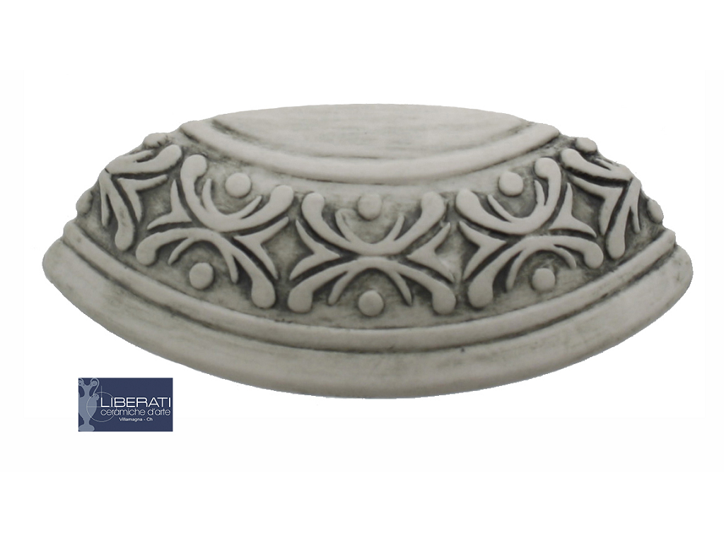 lir13gcab6c.png Maniglietta Mobile Interasse 96 mm.125x30h Conchiglia Acanto Ceramica Biscuitt Antica | Ceramiche Liberati - immagine 1