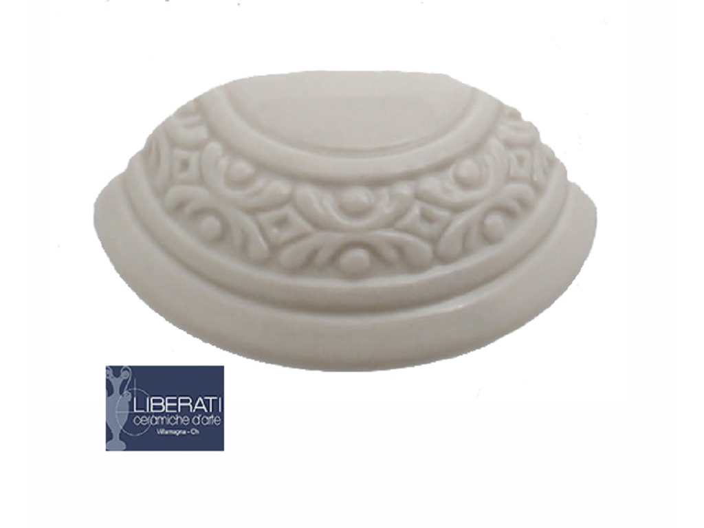 lir13pcrs24c.png Maniglietta Mobile Interasse 32 mm.50x20h Conchiglia Acanto Ceramica Smaltato Rosa | Ceramiche Liberati - immagine 1