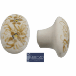 Pomolino Mobile Porcellana Floreale d.24/15x24h Piccolo Marrone Biscuit | Ceramiche Liberati