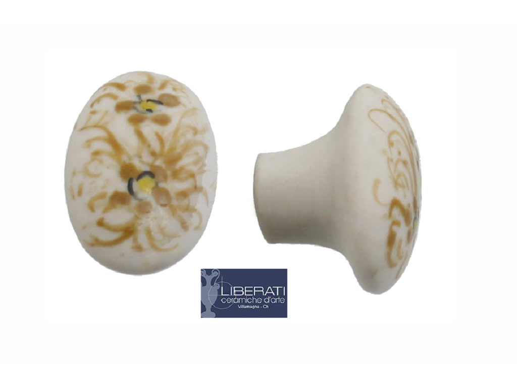 lir21pmb24c.png Pomolino Mobile Porcellana Floreale d.24/15x24h Piccolo Marrone Biscuit | Ceramiche Liberati - immagine 1