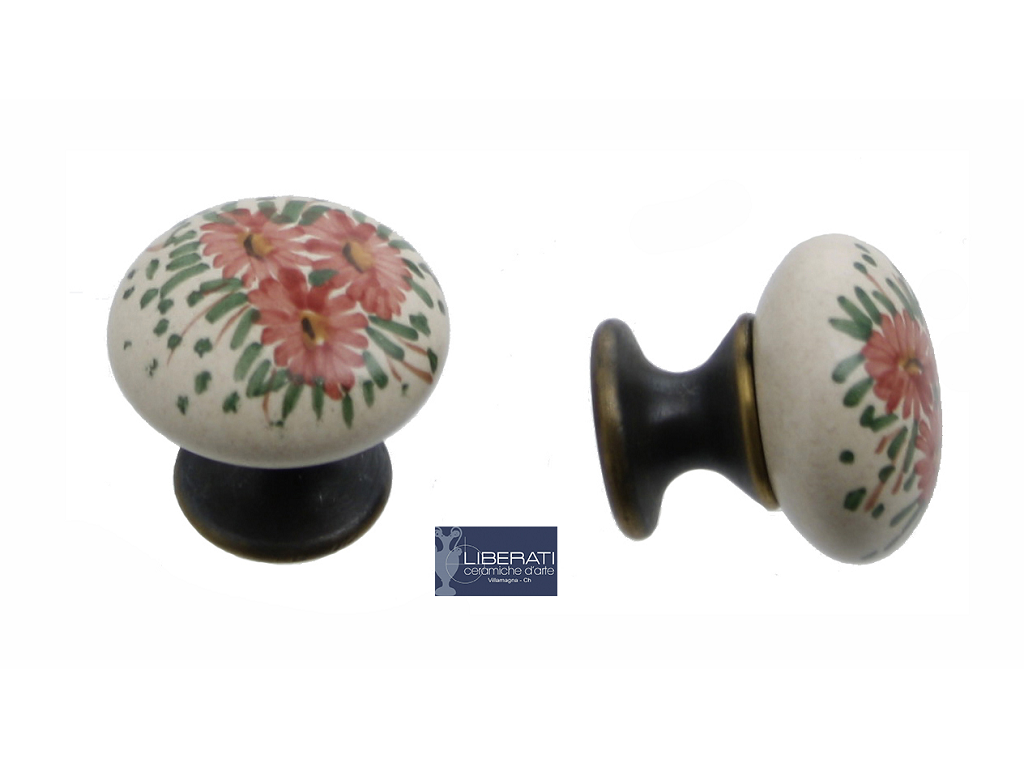 lir33mmd24bc.png Pomolino Mobile Maiolica Erika d.25/15x25h Medio Brz+Dipinto | Ceramiche Liberati - immagine 1