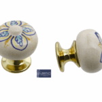 POMOLINO MOBILE MAIOLICA QUADRIFOGLIO d.30/20x35h GRANDE DIPINTO FARIE FINITURE | CERAMICHE LIBERATI