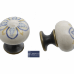 Pomolino Mobile Maiolica Quadrifoglio d.25/15x30h Medio Brz+Dipinto |Ceramiche Liberati