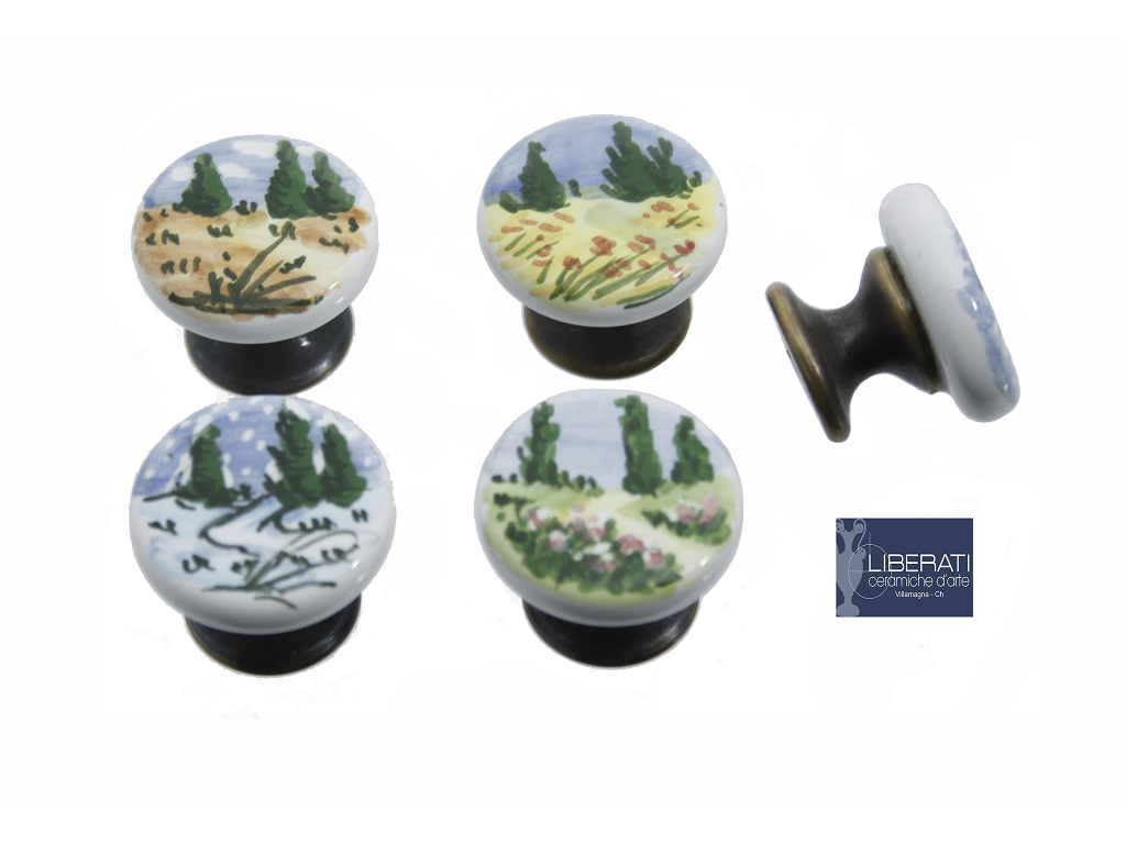 lir38mma24bc.png Pomolino Mobile Maiolica Quattro Stagioni d.25/15x28h Medio Brz+Dipinto | Ceramiche Liberati - immagine 1