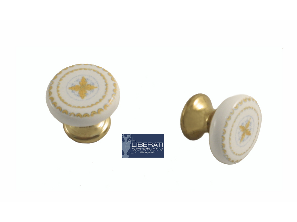 lir47pmd240cc.png Pomolino Mobile Maiolica Damasco d.20/13x25h Piccolo Olv+Decorato | Ceramiche Liberati - immagine 1