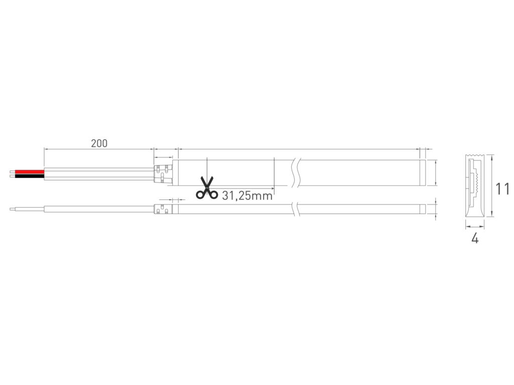 Strip Led in Silicone Flexyline 5mt 24v Dimmerabile IP67 7,6w mt 351 lm/mt 4000k Luce Viva - immagine 3