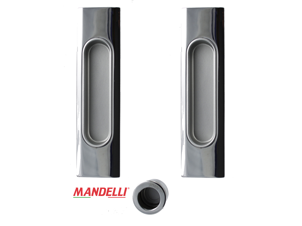 man1038cr00003900c.png Maniglia Incasso Rettangolare Porta Scorrevole modello 1038 d.38x143 Senza Foro Chiave 26-Cromo | Mandelli - immagine 1