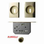 Maniglia Incasso Quadra Porta Scorrevole modello 1038TCS d.85x59/48 con Foro Chiave 03L-ORO  | Mandelli