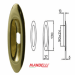 Maniglia Incasso Ovale Porta Scorrevole modello Green mm.37x130 con Foro Chiave 03-Oro | Mandelli