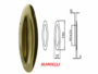 Maniglia Incasso Ovale Porta Scorrevole modello Green mm.37x130 Senza Foro Chiave 03-Oro | Mandelli