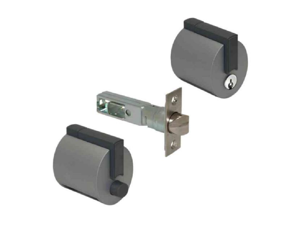 merf13na.png Premiapri+Serratura Forma mm.60 A12 Bottone+Chiave Verniciato Argento - immagine 1
