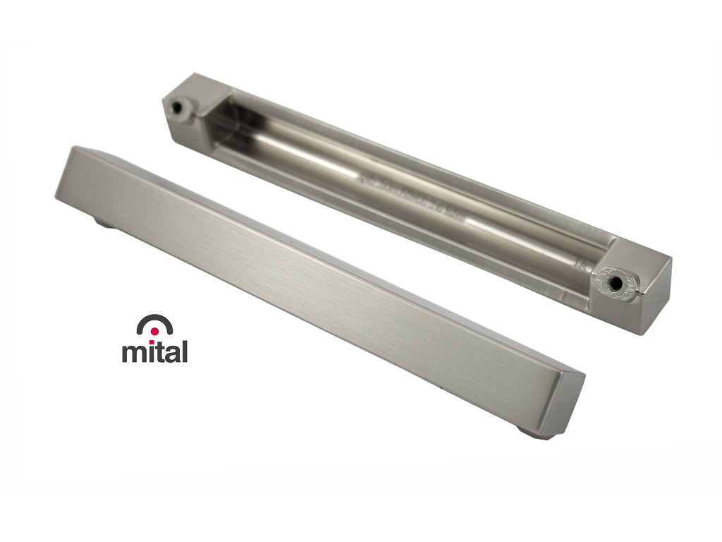 mit3340anhstc.png Maniglietta Mobile 3340 Interasse 160 mm.178x26x24h Nichel Satinato | Mital - immagine 1