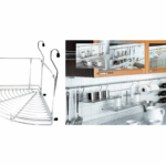 Cestello Angolo per Tubo Tondo mm.310x310x275h Cromato  Manart