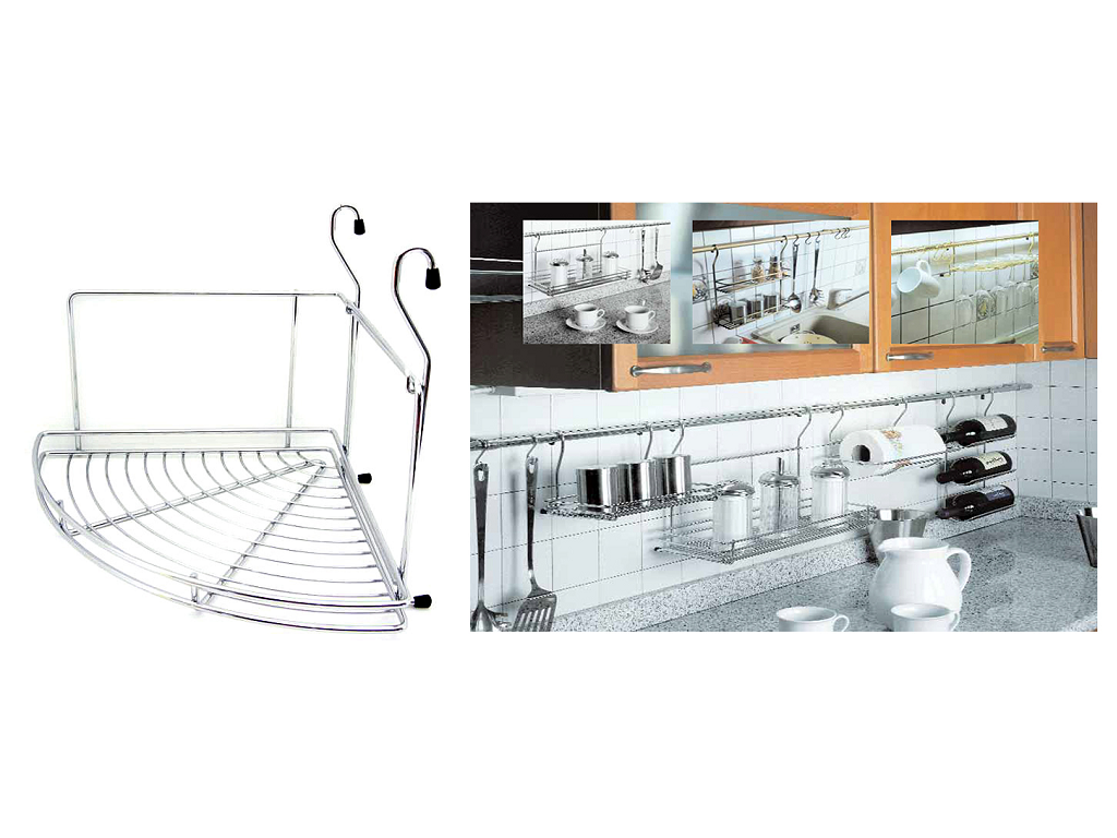 mntm3023cc.png Cestello Angolo per Tubo Tondo mm.310x310x275h Cromato Manart - immagine 1