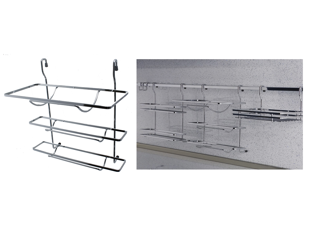 mntm3125cc.png Porta Rotolo Triplo per Tubo Quadromm.325x170x355 Cromato Manart - immagine 1