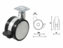 Ruota Nylon Speedy 60/20 Portata kg.50 Piastra Girevole 47x47+ Freno mm.60 Nero / Cromo | Ogtm