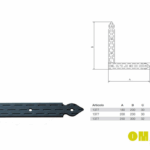 SQUADRO FINTO mod.CUORE mm.180x200x30 VN-NERO DX-SX prodotto da OMAD