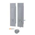 Maniglia Incasso Rettangolare Porta Scorrevole modello magnetica mm.162x45 con nottolino Cromo Satinato | OMP Porro fine serie