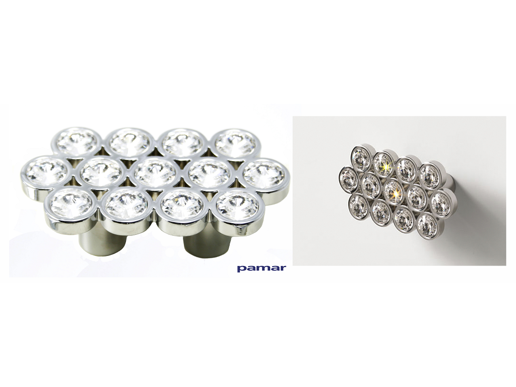 pammn2078za00032y0672c.png Maniglietta Mobile Interasse 32 mm.80x40x25h Y0672-Cromato Lucido+Swarovski | Pamar - immagine 1