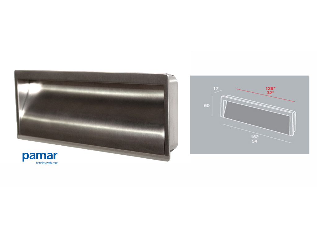 pammn800z128g171g171c.png Maniglia Incasso Mobile Interasse 128 Rettangolare mm.162x60 G171-Nichel Mat Satinato | Pamar - immagine 1