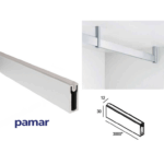 Tubo Rettangolare Armadio Alluminio Anodizzato+Gomma Tondo mm.30x12 Asta cm.300  | Pamar