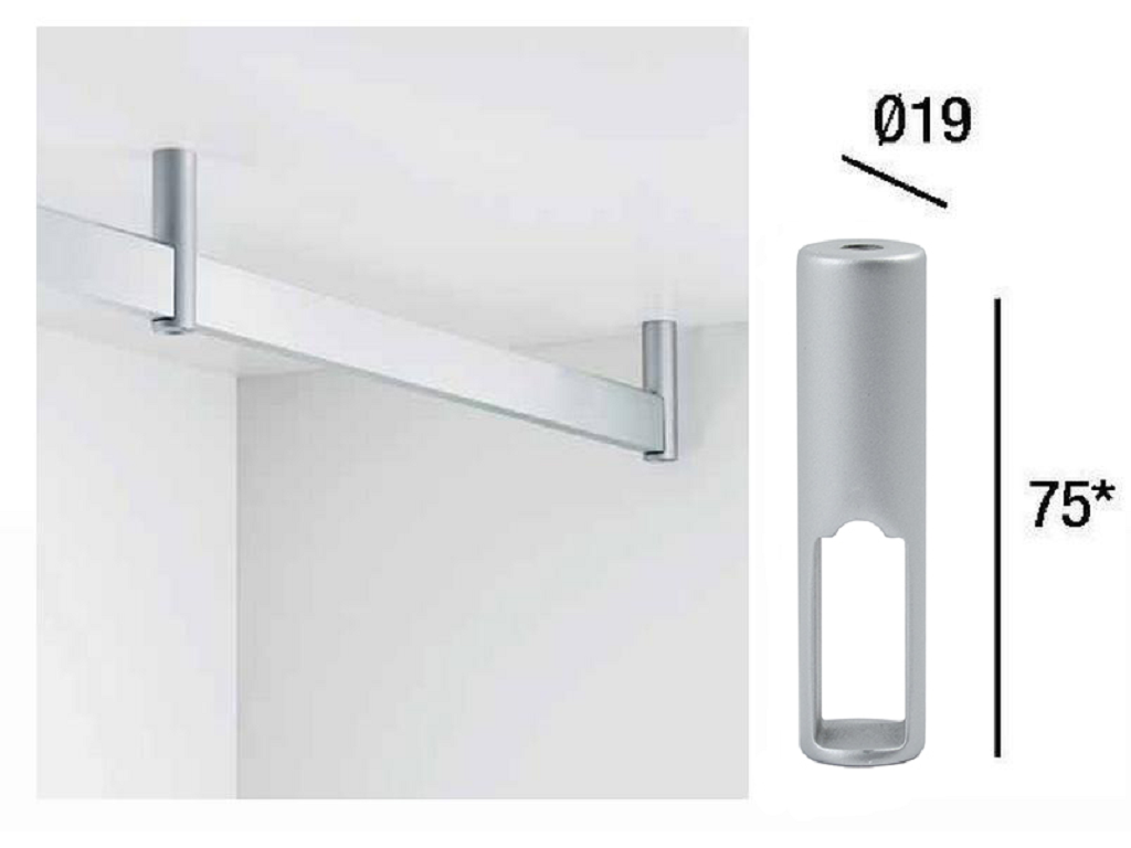 pamvr168z75e101cc.png Reggitubo Centrale Passante Alluminio Per Tubo Rettangolare mm.19x75 | Pamar - immagine 1