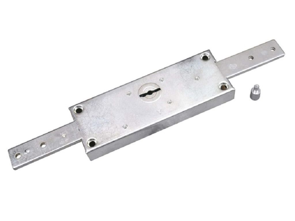 Serratura Centrale Serranda Scatola mm.156x56 Catenacci 2 Mandate Chiave Doppia Mappa  Potent - immagine 2