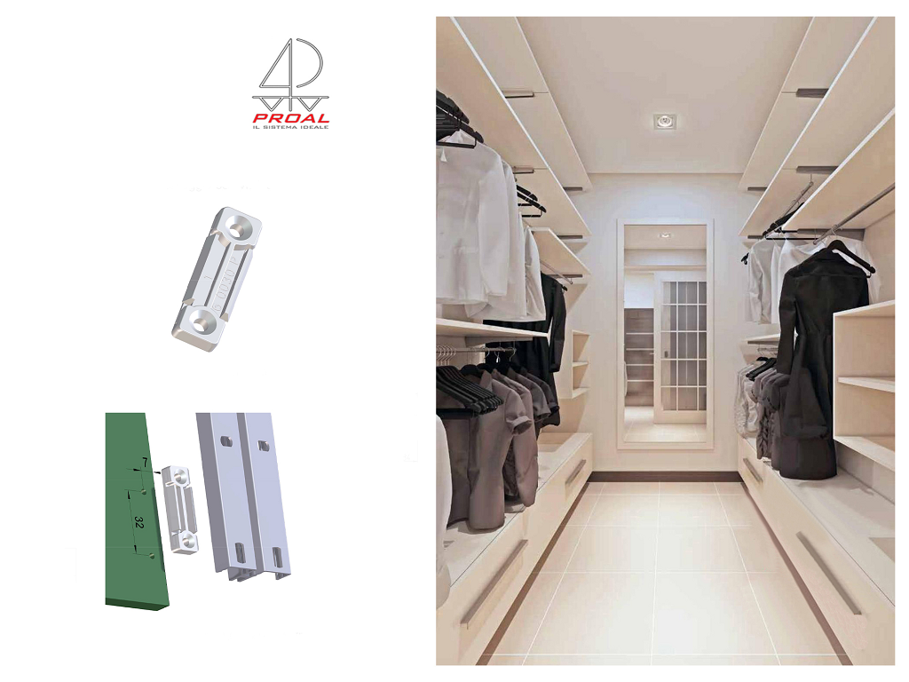 prl60030p03200.png Clip Fissaggio Nylon Bianco a Vite Interasse mm.32 per Aggancio Pannelli | Proal - immagine 1