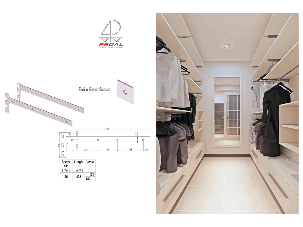 prlm3025f300x6.png MENSOLA ACCIAIO mod.M3025 SENZA PIEGA mm.425 CON VERSO RAL9006 GRIGIO prodotto da PROAL - immagine 1