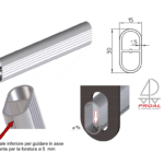 Tubo Ovale Alluminio Millerighe mm.30x15 Sp.1,5 Asta cm.300 Anodizzato Argento  | Proal