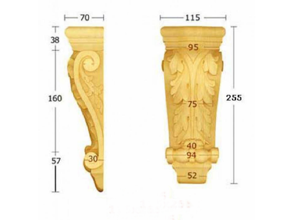 pruka526bu.png Capitello Legno Faggio w115xh255xd70 Pru - immagine 1