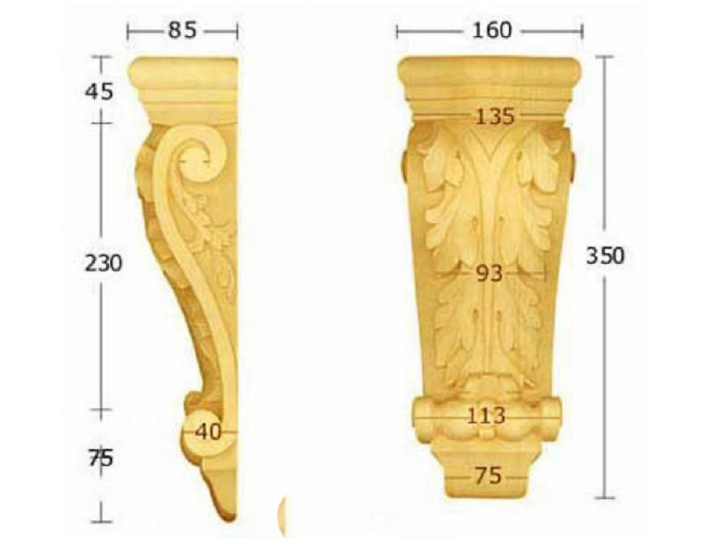 pruka527lihc.png Capitello Legno Faggio w160xh350xd85 Pru - immagine 1