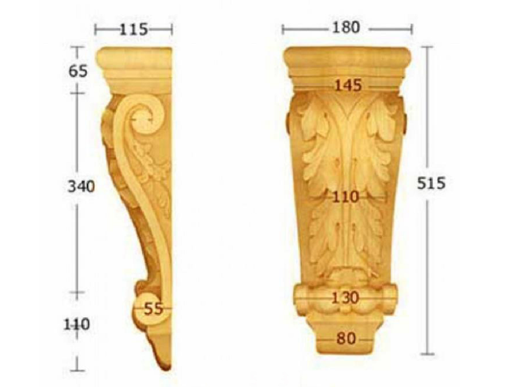 pruka528li.png Capitello Legno Ayous w180xh515xd115 Pru - immagine 1