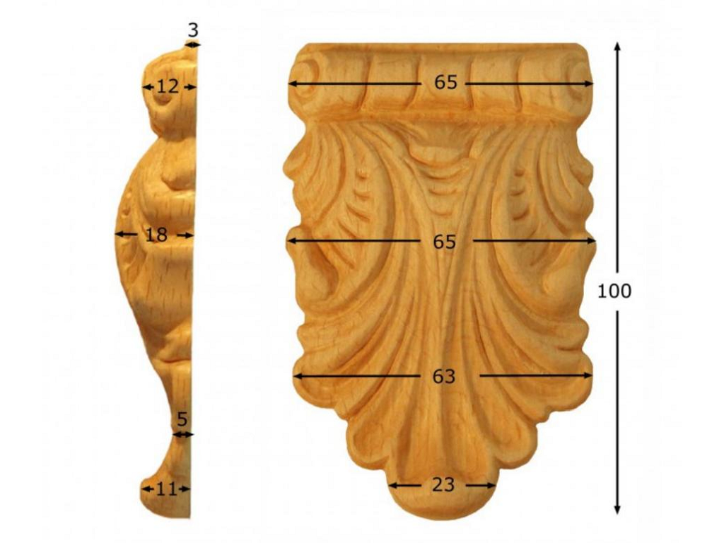 pruka532abu.png Capitello Legno Faggio w65xh100xd17 Pru - immagine 1