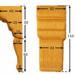 Capitello Legno Faggio w50xh110xd39  Pru