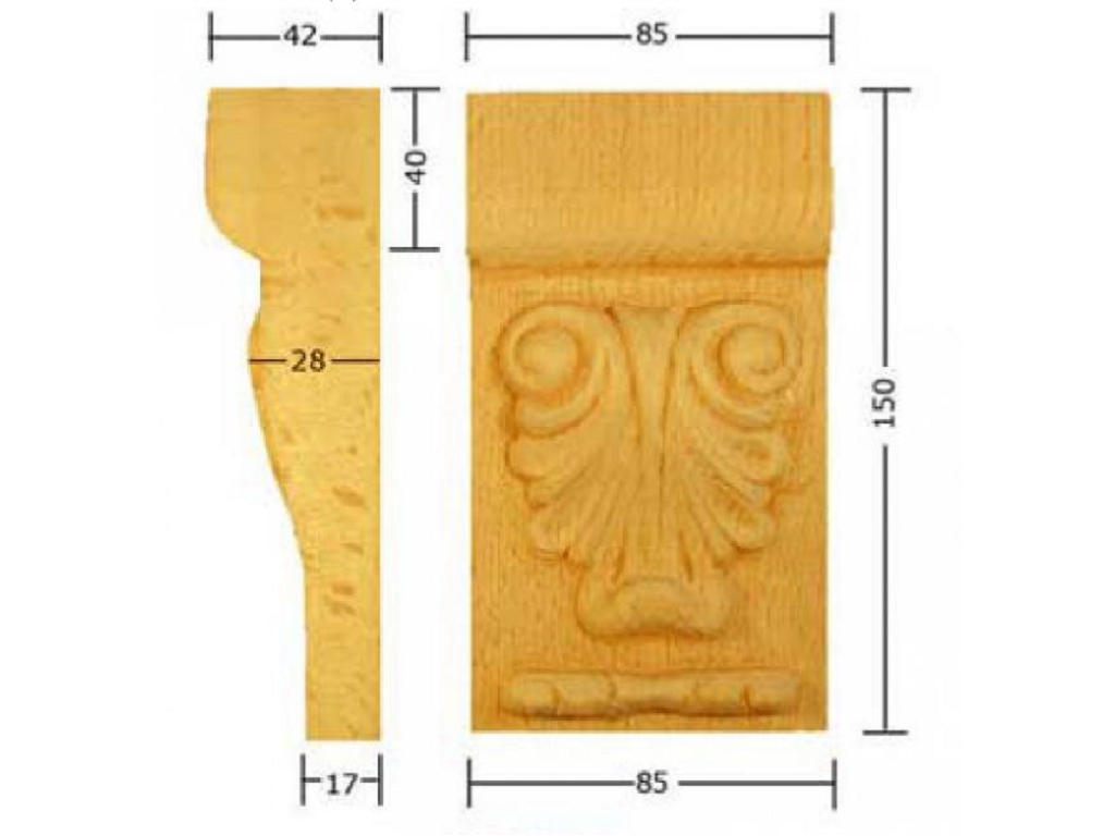 pruka558bu.png Capitello Legno Faggio w85xh150xd42 Pru - immagine 1