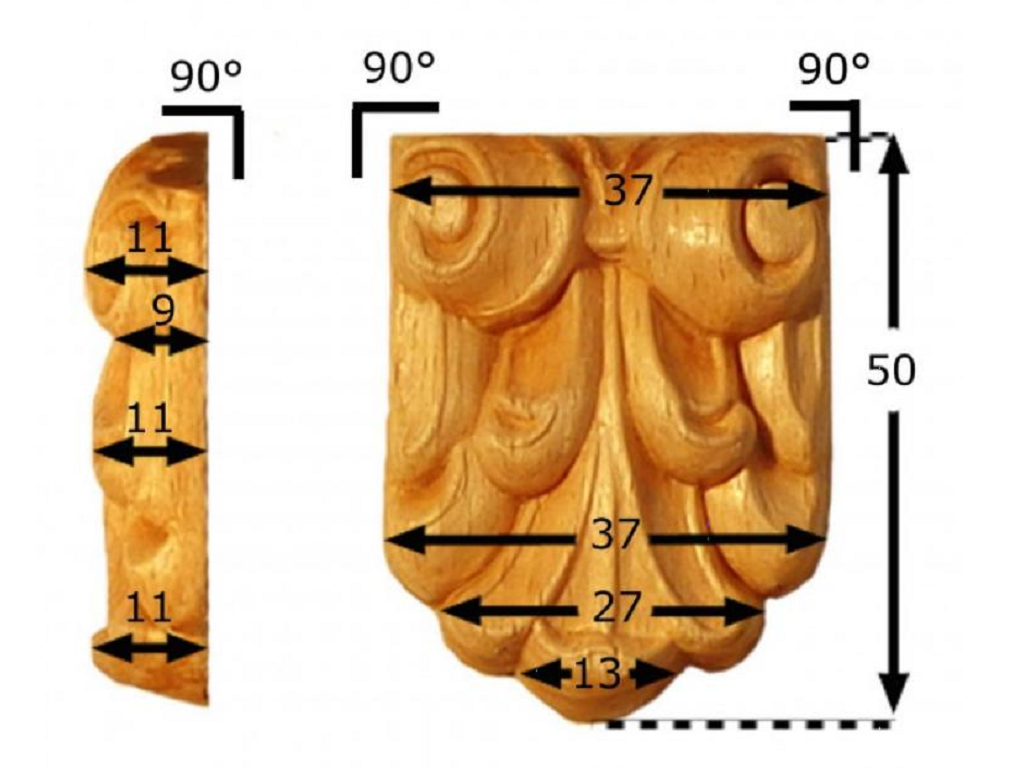 pruka564bu.png Capitello Legno Faggio w35xh50xd9 Pru - immagine 1