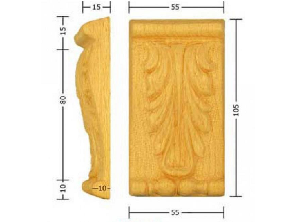 pruka579bu.png Capitello Legno Faggio w55xh105xd15 Pru - immagine 1