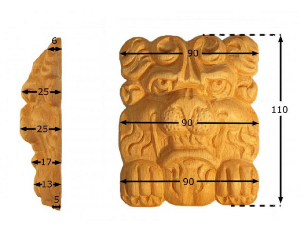 pruka581bu.png Capitello Legno Faggio w90xh105xd25 Leone Pru - immagine 1