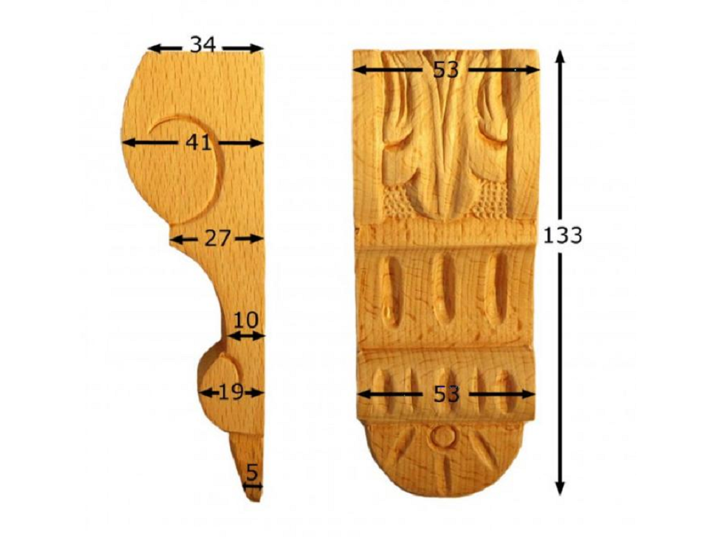 pruka592bu.png Capitello Legno Faggio w53xh130xd43 Pru - immagine 1