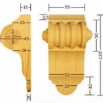 Capitello Legno Faggio w55xh120x45  Pru