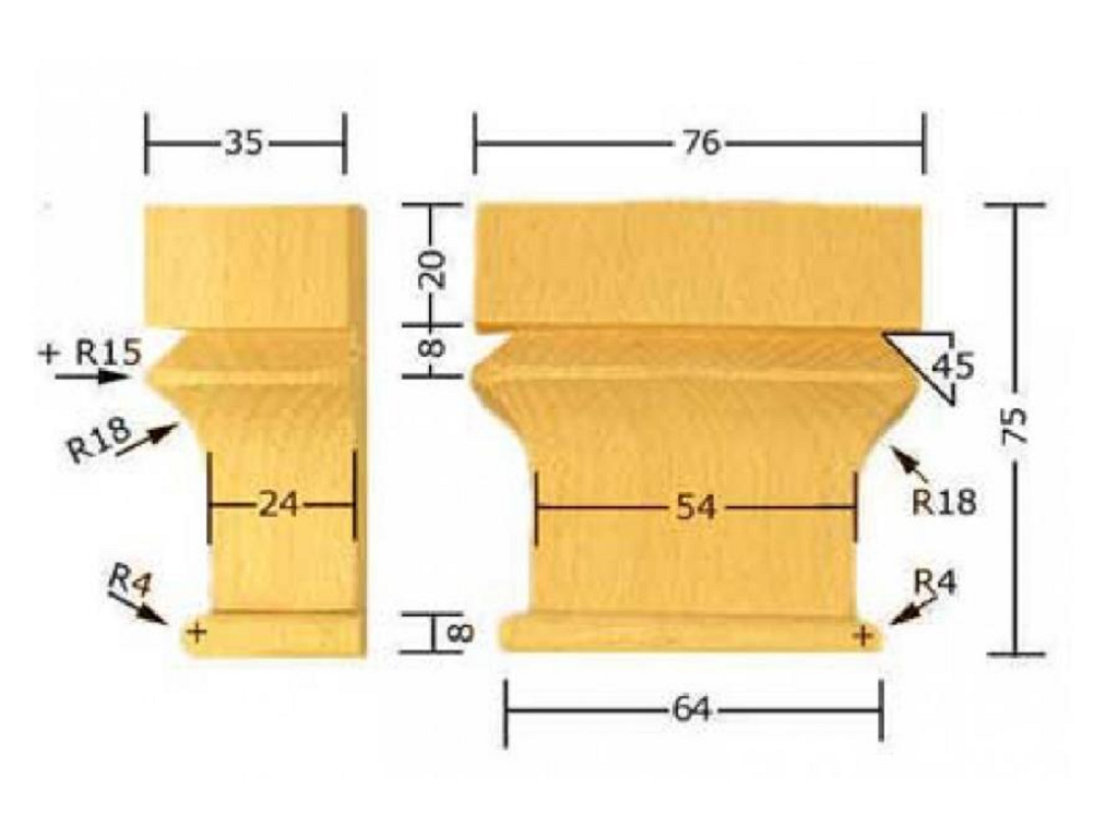 pruka613kihc.png Capitello Legno Pino w76xh75xd35 Intagliato a Mano Pru - immagine 1